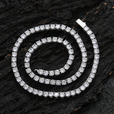 Zircon necklace copper inlaid with zircon single row full of diamonds