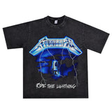 Rock Star T Shirt Washed Old T-shirt Loose Street