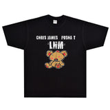 Rock Star T Shirt Chris James Love Hates Me T-shirt Rock Small Neckline Loose Short Sleeve
