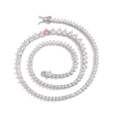 Zircon necklace gradient size heart-shaped tennis chain