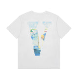 Vlone T Shirt Spring Summer Painting Pattern Crew Neck Pullover