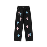 CHH Chrome Hearts Jeans Chrome Unisex Casual Loose Jeans