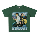 Rock Star T Shirt Chinese Singer Xu Wei Commemorative Edition Printed Loose Retro T-shirt