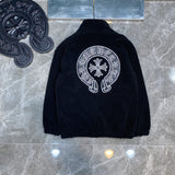 CHH Chrome Heart Coat ChromeHearts Winter Lamb Fur Crochet Horseshoe Fashion Design Cardigan Jacket