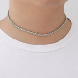 Zircon necklace apple green tennis chain