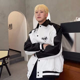 Unisex Baseball Jersey PU Leather Jacket
