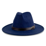 Walter White Fedora Solid Color Belt Woolen Hat Autumn and Winter Men and Women Fur Felt Hat