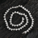 Zircon necklace heart-shaped tennis chain