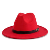 Walter White Fedora Solid Color Belt Woolen Hat Autumn and Winter Men and Women Fur Felt Hat