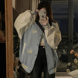 Unisex Baseball Jersey Vintage Embroidered Casual Loose Jacket