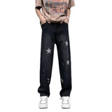 Unisex Jeans Star Jeans Men's Ripped Loose Straight Casual Pants