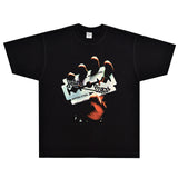 Rock Star T Shirt Judas Priest British Steel T-shirt Rock Band American Loose Vintage Short Sleeve