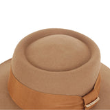 Walter White Fedora Wool Bow Flat Top Woolen Hat Vintage Denim Fedora Hat