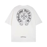 CHH Chrome Heart T Shirts Horseshoe Cross Print Short Sleeve T-Shirt