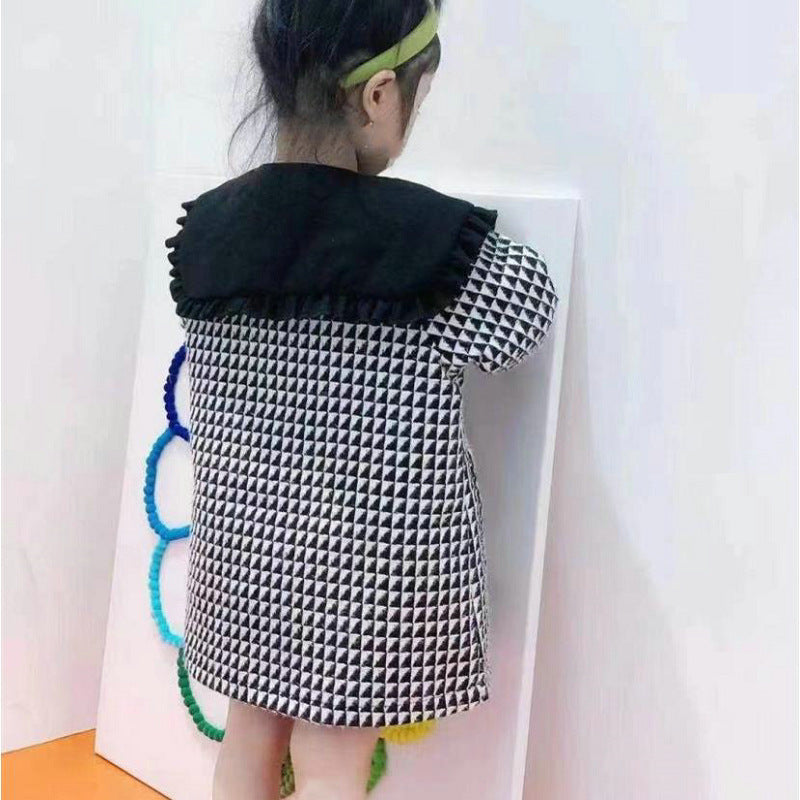 Girl Jacket Girls' Coat Plaid Autumn and Winter