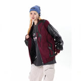 Unisex Baseball Jersey Loose-fitting Leather Baseball Jacket