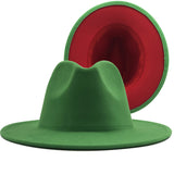 Walter White Fedora Woolen Hat Double-Sided Color Matching Felt Cap Flat Brim Fedora Hat
