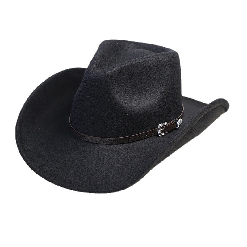 Walter White Fedora Western Men's Woolen Cowboy Hat Metal Buckle Autumn Imitation Winter Wool