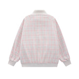 Unisex Baseball Jersey Spring and Autumn Jacket Double-Sided Plaid Embroidered Loose Casual Couple Jacket