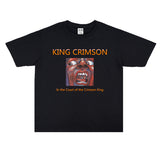 Rock Star T Shirt Rock Band King Crimson Printed T-shirt Loose Short Sleeve Cotton Men and Women