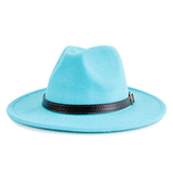 Walter White Fedora Solid Color Belt Woolen Hat Autumn and Winter Men and Women Fur Felt Hat