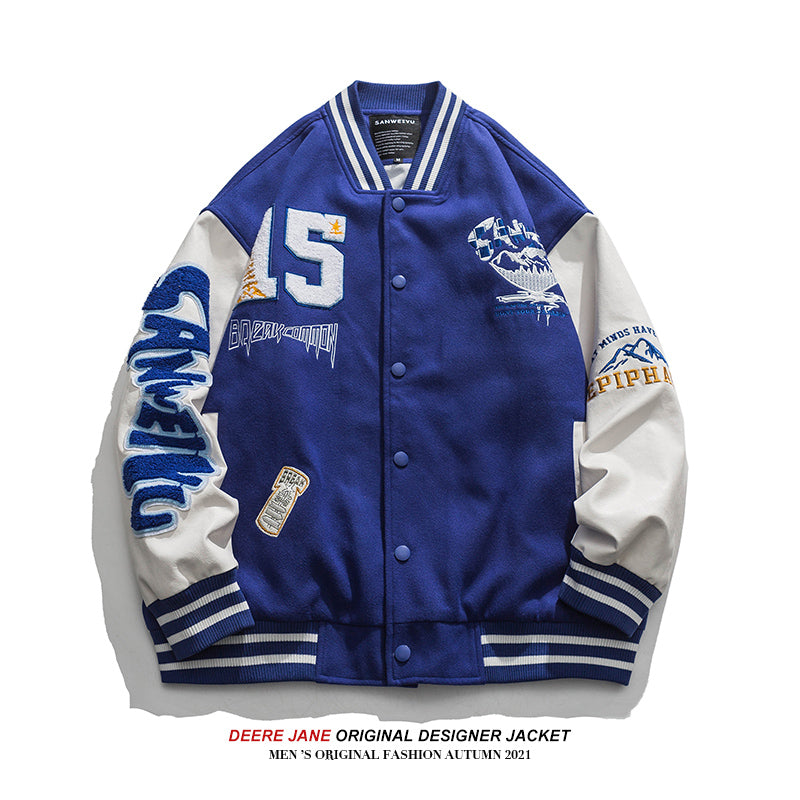 Men's Baseball Jacket Spring Stitching Baseball Jacket Men's Loose Jacket