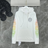 CHH Chrome Heart Hoodie Yellow green gradual change letter horseshoe flower arm cross hooded sweater