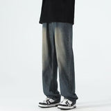 Unisex Jeans Autumn/Winter Loose Straight Casual Pants Wide Leg Pants