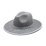 Walter White Hats Fedora Hat Simple Woolen Hat Flat Brim Wide Brim Soft Felt Cap
