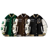 Unisex Baseball Jersey PU Baseball Jacket Embroidered Jacket