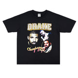 Rock Star T Shirt Drake Hip Hop Print Cotton T-shirt Short Sleeve Men and Women Loose