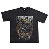 Rock Star T Shirt Dead Core Rock Metal Chelsea Grin Band Washed Distressed T-shirt for Men and Women