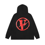 Vlone Hoodie Autumn and Winter Lightning Big V Letter