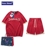 Nasa Tracksuit Leisure Sports Suit Men's Summer Couple Short-Sleeved T-shirt Women