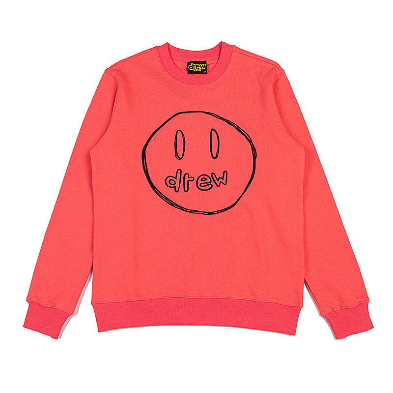 Drew House Sweatshirts Unisex Sketch Smiley Face Crew Neck Sweater