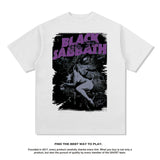 Rock Band T Shirt Washed Short Sleeve T-shirt round Neck