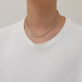 Zircon necklace yellow single row of diamonds
