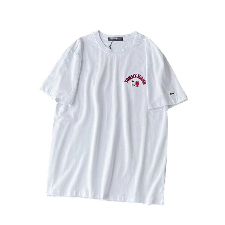 Tommy T Shirts Tommy Double Sided Embroidery Armband round Neck Short Sleeve T-shirt for Men and Women