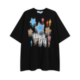 After Prom Shirt Summer Short Sleeve Fashion Brand High Street T-shirt Printed Loose Star Letters T-shirt for Men