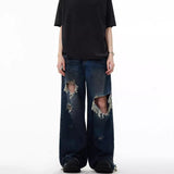 Unisex Jeans Old Washed Jeans High Street Loose