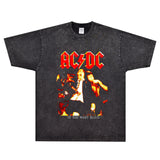 Rock Star T Shirt AC/DC If You Want Blood Angus Young T-shirt Rock Loose Vintage Short Sleeve