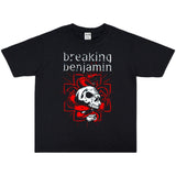 Rock Star T Shirt Washed Distressed T-shirt Short Sleeve Cotton Men and Women Loose