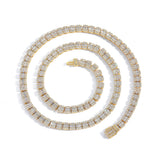 Zircon necklace rock sugar ladder cubic zirconia tennis chain