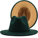 Walter White Fedora Woolen Hat Double-Sided Color Matching Felt Cap Flat Brim Fedora Hat