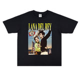 Rock Star T Shirt Music Lana Del Rey Printed T-shirt Short Sleeve round Neck Loose