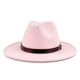 Walter White Fedora Solid Color Belt Woolen Hat Autumn and Winter Men and Women Fur Felt Hat