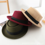 Walter White Hats Retro British Style Spring and Autumn Big Flat Brim Woolen Warm Hat