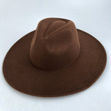 Walter White Fedora Solid Color Big Brim Top Hat Lun Fedora Hat Men and Women Retro Woolen Hat