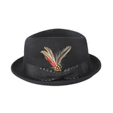 Walter White Hats Autumn and Winter Jazz Top Hat Plain Feather Big Brim Top Hat Banquet Party