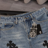 CHH Chrome Hearts Jeans Unisex Casual Loose Jeans